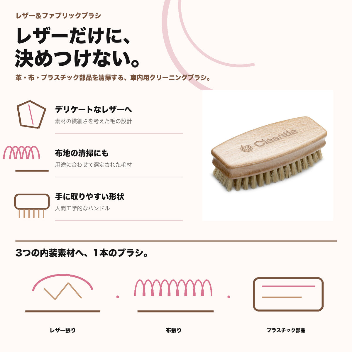 Cleantle レザー＆ファブリックブラシ 商品説明画像 2